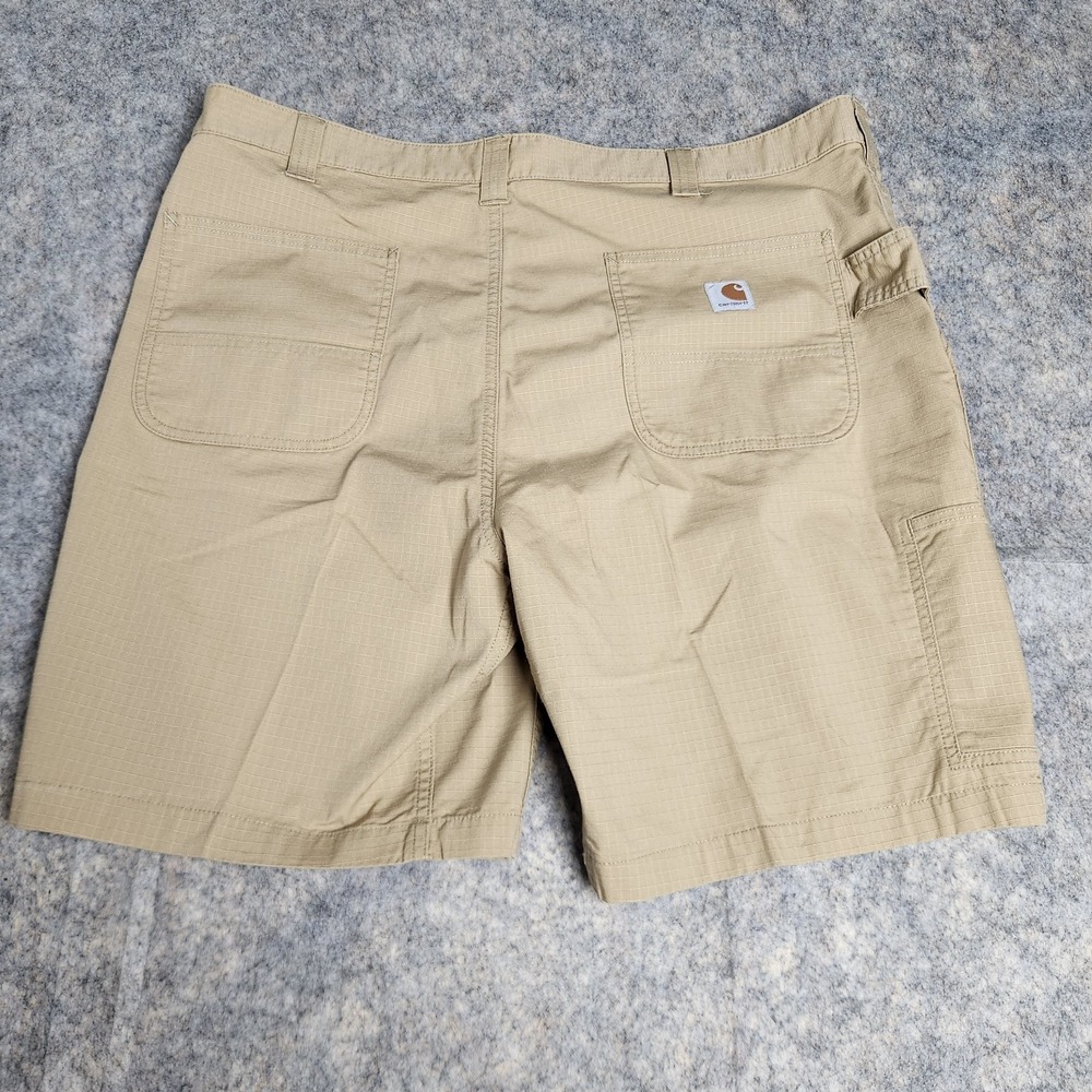 Carhartt Force Relaxed Fit Work Shorts Men 42 W 8 I Khaki Ripstop Gorpcore Hike - Picture 2 of 6